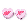 Spray Painted Maple Wood Beads WOOD-Q030-88B-2