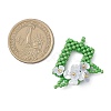 Beaded Rectangle with Flower Charms PALLOY-MZ01144-03-2