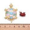 5Pcs Sea Animals 304 Stainless Steel Enamel Pendants STAS-T075-29M-3