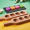 Flat Round Wooden Press Mooncake Molds BAKE-SZ0001-09-3