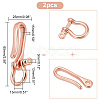 PandaHall Elite 2Pcs Brass Shackle Clasps with Brass S Hook Clasps KK-PH0005-86-2