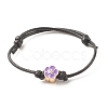 Plum Blossom Acrylic Enamel Beaded Cord Bracelet BJEW-JB07851-3