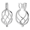 1Pc Rhodium Plated 925 Sterling Silver Cage Pendants STER-BBC0007-18A-1