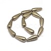 Teardrop Natural Pyrite Beads Strands G-I126-16-30x12mm-2