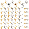 100Pcs 2 Color 304 Stainless Steel Ball Stud Earring Post STAS-PH0005-21-1