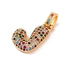 Brass Micro Pave Cubic Zirconia Pendants KK-C076-29J-G02-2