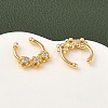 Brass Pave Clear Cubic Zirconia Circular/Horseshoe Barbell Nose Rings EJEW-D337-18D-G-3