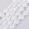 Clear Faceted Glass Teardrop Beads Strands X-GLAA-R024-15x10mm-12-1
