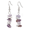 Natural Howlite & Amethyst & Purple Turquoise Dangle Earrings EJEW-JE06127-01-1