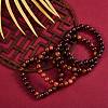Unisex Natural Wood Beaded Stretch Bracelets BJEW-SZ0001-004-4