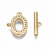 Brass Micro Pave Clear Cubic Zirconia Toggle Clasps KK-T063-97G-NF-4