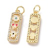 Brass Micro Pave Clear Cubic Zirconia Pendants ZIRC-Q023-08G-1