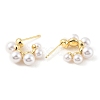 Plastic Pearl Beaded Half Round Stud Earrings EJEW-C060-05G-2