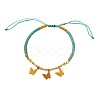 Boho 304 Stainless Steel Charm Braided Cotton Cord Adjustable Bracelets WG43BF0-01-3