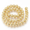 Electroplated Natural Lava Rock Beads Strands G-T061-55A-12mm-2