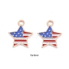 50Pcs Independence Day Light Gold Plated Alloy Enamel Pendants ENAM-LS0001-08LG-2