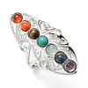Natural Mixed Stone Butterfly Open Cuff Ring LS-CHAK-PW0001-002-1