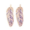 Spray Painted Brass Pendants KK-CBACEE9-01KCG-02-1