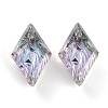 Embossed Glass Rhinestone Pendants GLAA-J101-04A-001VL-2