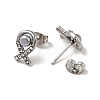 Fish 304 Stainless Steel Stud Earrings EJEW-A081-17P-3