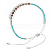 Elegant Natural Gemstone & Glass Seed Round Beads Braided Beaded Bracelets for Women HW1161-4-1