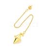 Brass Cable Chain Pointed Dowsing Pendulums HJEW-D004-04G-2