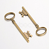 Tibetan Style Alloy Skeleton Key Large Pendants TIBEP-S105-AB-NR-2