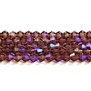 Transparent Electroplate Glass Beads Strands EGLA-A039-T6mm-L05-1