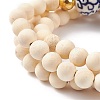 Natural Wood  & Porcelain & Synthetic Hematite Round Beaded Necklace for Women NJEW-JN03874-11