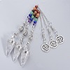 Chakra Jewelry Natural Quartz Crystal Cone Dowsing Pendulums G-G771-E07-1