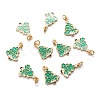 Real 18K Gold Plated Brass Enamel Pendants KK-A154-17G-1