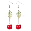 3 Pairs 3 Style Fruit Glass Dangle Earrings EJEW-TA00352-4