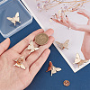 10 Sets Alloy Butterfly Lapel Pin Brooch JEWB-FG0001-12KCG-3