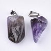 Natural Amethyst Pendants G-Q996-03-2