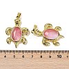 Cherry Quartz Glass & Brass Pendants KK-F887-01G-17-3