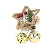 Christmas Plastic Star with Bell Pendant Decorations AJEW-S088-01B-2