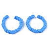 Polymer Clay Twist Rope Open Ring CLAY-N010-031-06-2