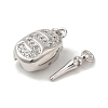 Rhodium Plated 925 Sterling Silver Micro Pave Clear Cubic Zirconia Bayonet Clasps STER-G038-15P-2
