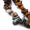 Natural Eagle Eye Stone & Tiger Eye & Dyed Red Tiger Eye Beads Strands G-L610-A16-01-3