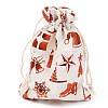 Christmas Theme Cotton Fabric Cloth Bag ABAG-H104-B13-1