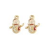 Brass Micro Pave Cubic Zirconia Charms KK-Z129-01G-01-1
