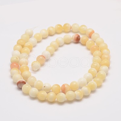 Natural Honey Jade Bead Strands G-K153-B26-4mm-1