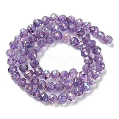 Transparent Electroplate Glass Beads Strands EGLA-F160-02E-1