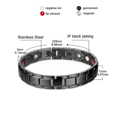 304 Stainless Steel Panther Chain Watch Band Bracelets JB659A-1