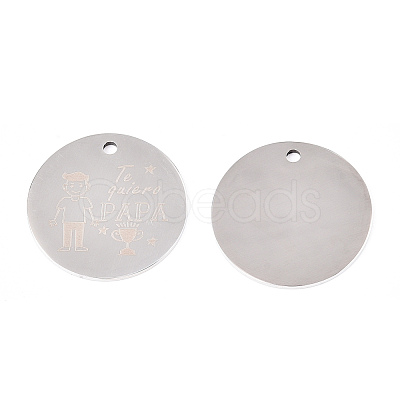 Non-Tarnish 201 Stainless Steel Pendants STAS-T064-38P-18-1