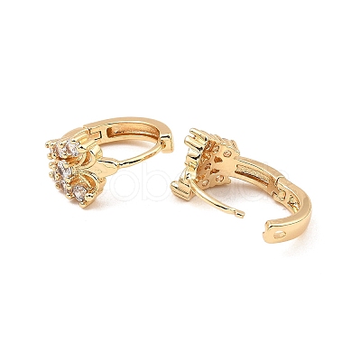 Brass Micro Pave Cubic Zirconia Hoop Earring EJEW-D078-45KCG-1
