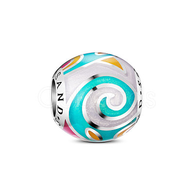 Rondelle Rhodium Plated 925 Sterling Silver Mystic Sky TS-C-038-1