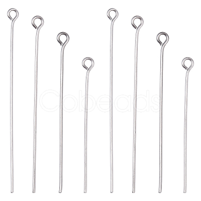 300Pcs 304 Stainless Steel Eye Pins STAS-YW0003-12A-1