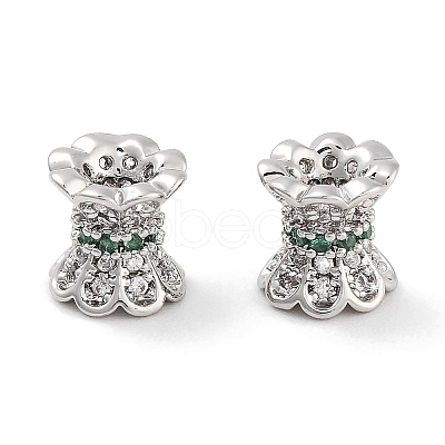Brass Micro Pave Clear Cubic Zirconia Beads KK-P271-39A-01-1