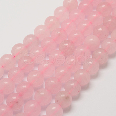 Natural Rose Quartz Bead Strands G-G735-46-10mm-1